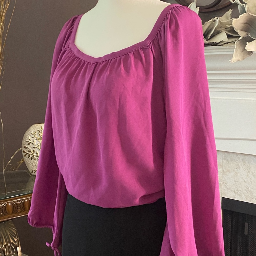 Banana Republic Magenta Raglan Blouse - Picture 1 of 5